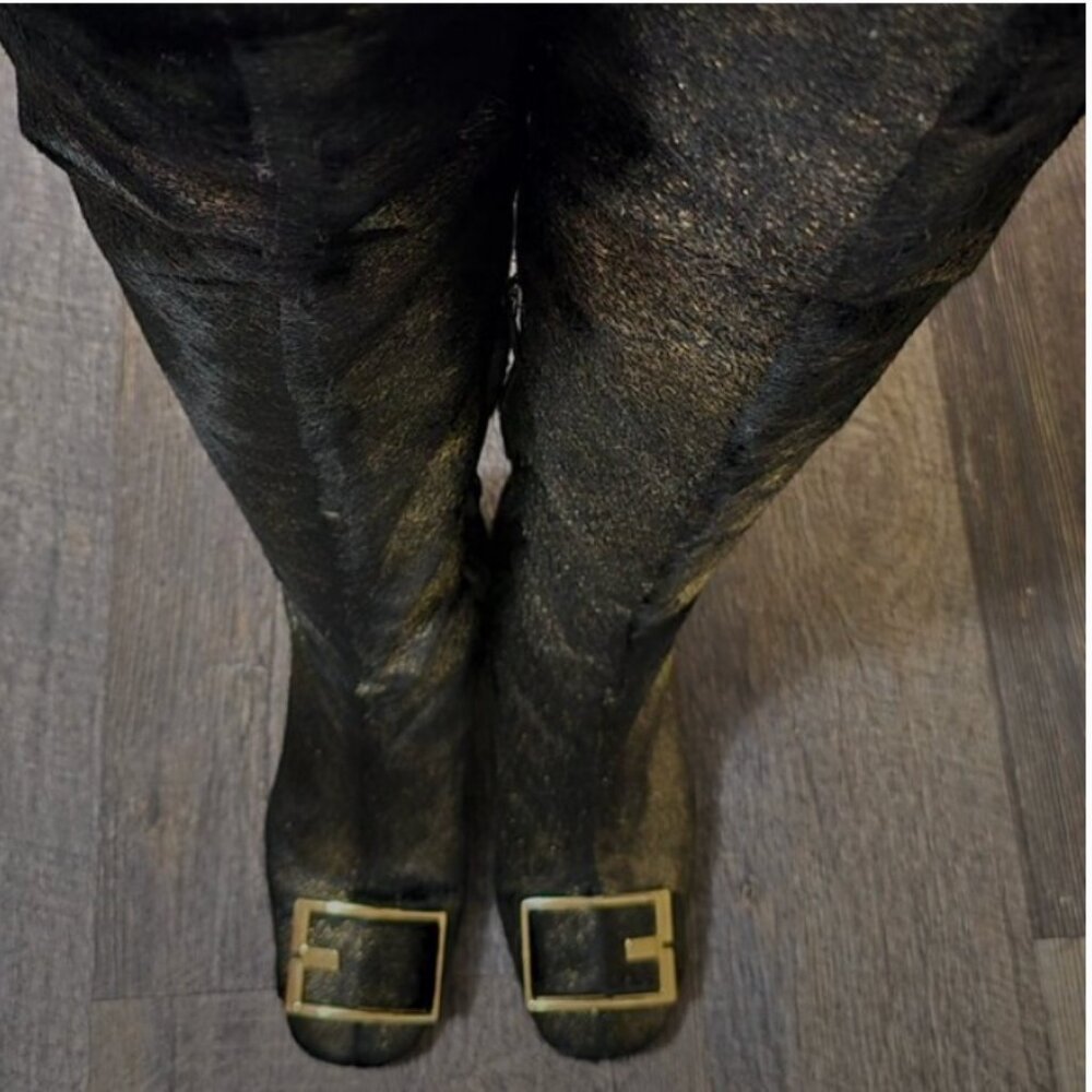 BRUNO MAGLI Fur and Leather Over the Knee boots